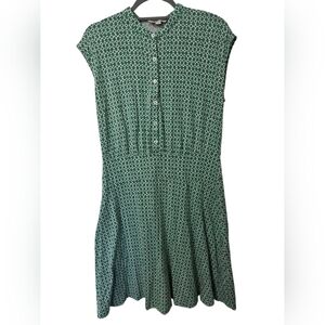Boden Shortsleeve Geometric Green Dress US 10L